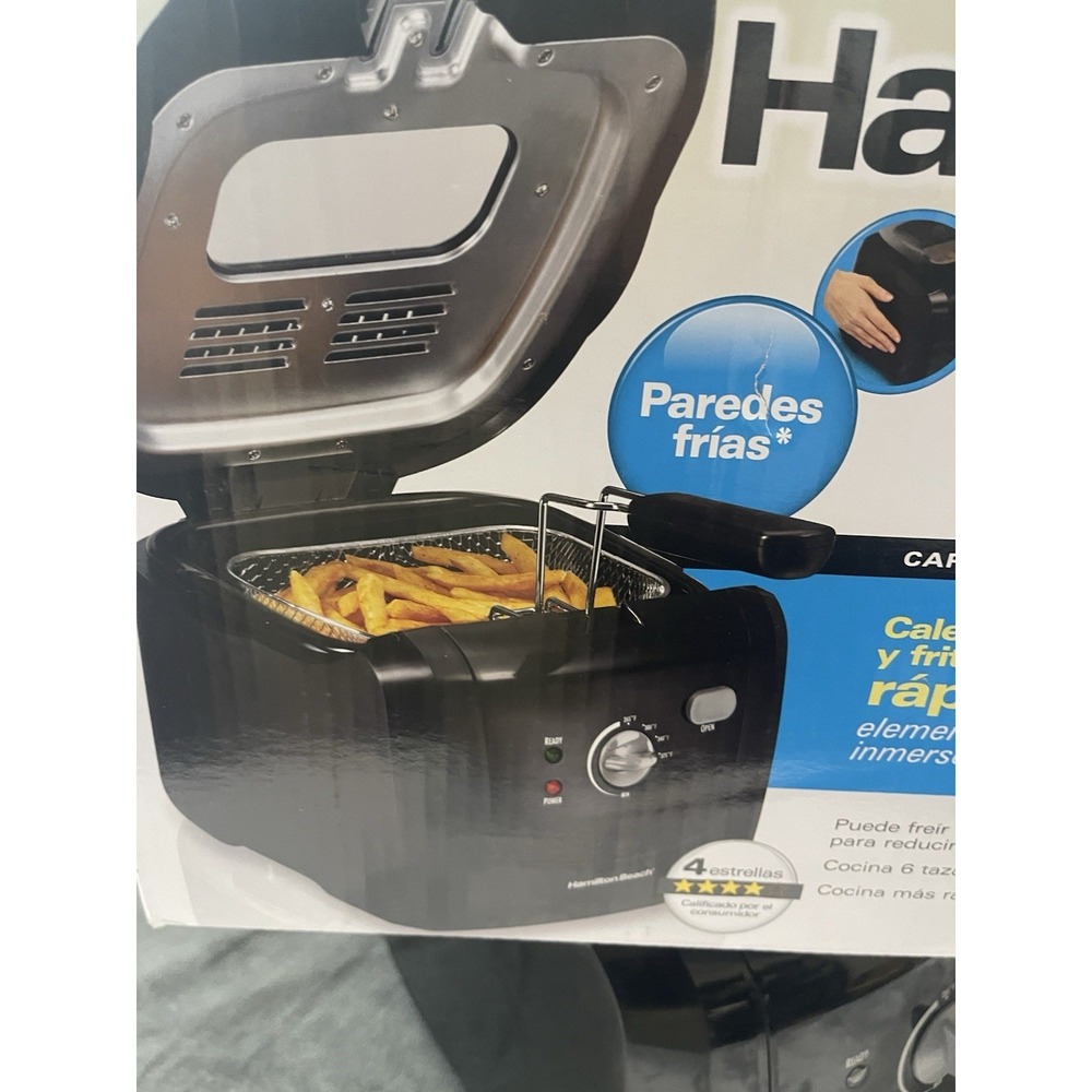 Hamilton Beach 35021 Deep Fryer With Cool Touch Black Pre owned